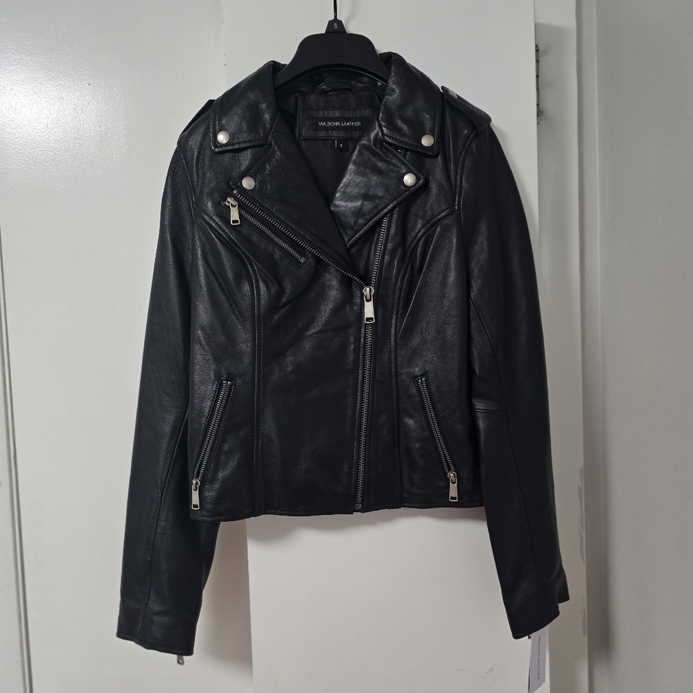 Wilson Leather Small Black Leather Moto Jacket